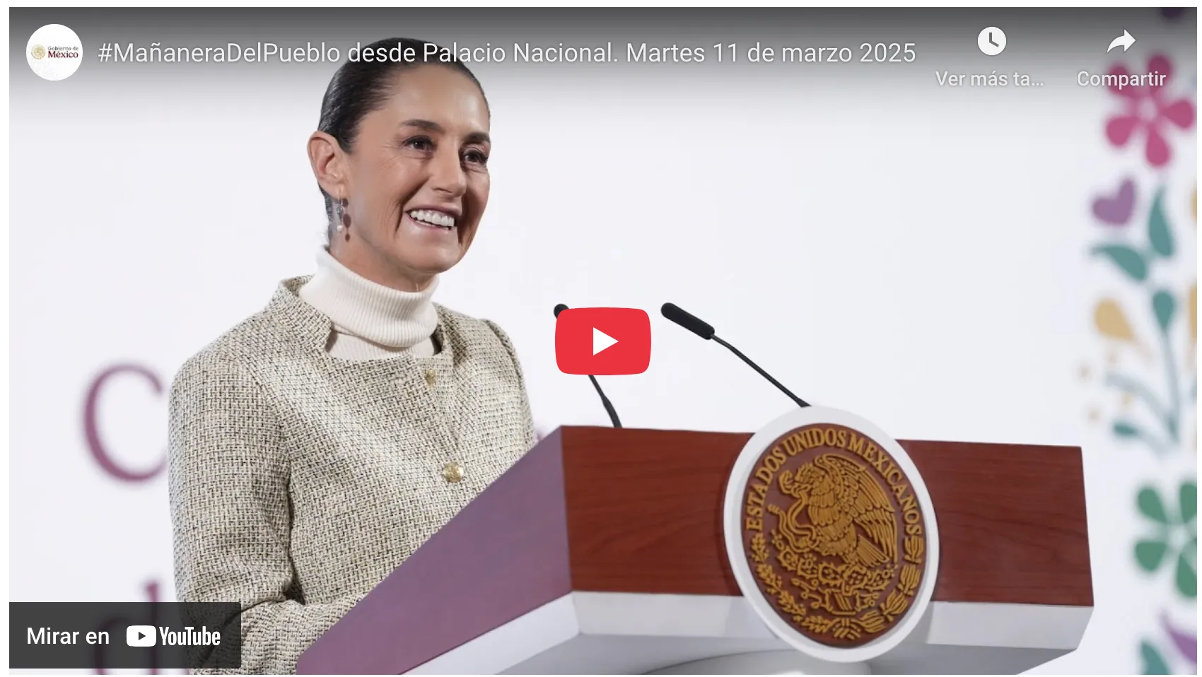#MañaneraDelPueblo desde Palacio Nacional. Martes 11 de marzo 2025